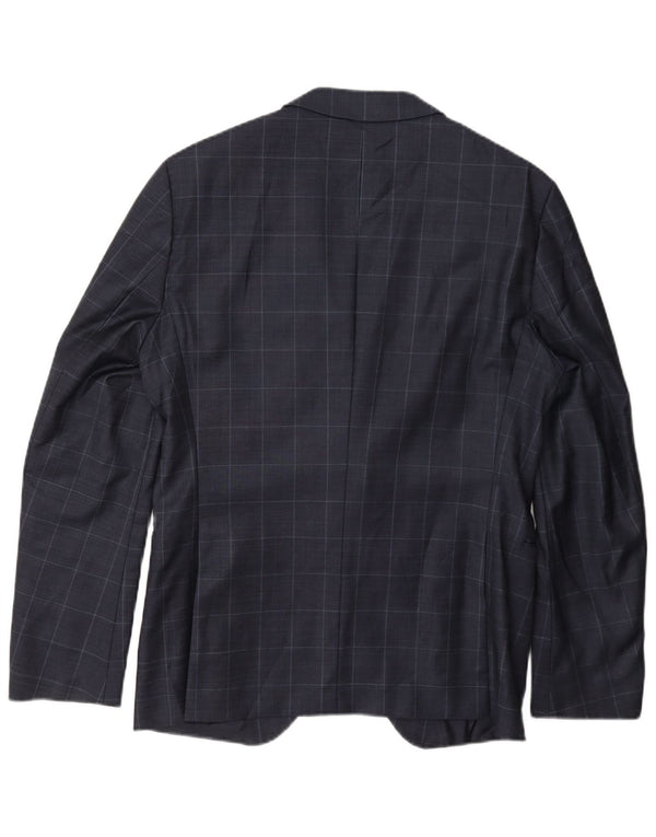 Giacca blazer da uomo a 2 bottoni Hugo Boss UK 50 grande check blu navy