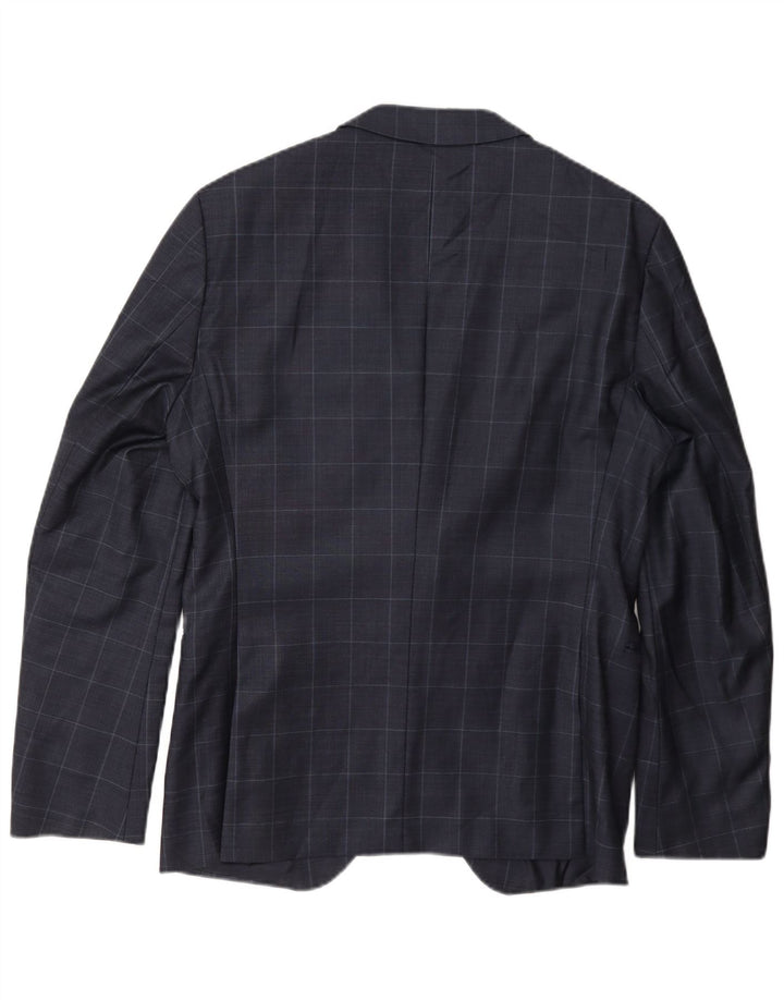Giacca blazer da uomo a 2 bottoni Hugo Boss UK 50 grande check blu navy