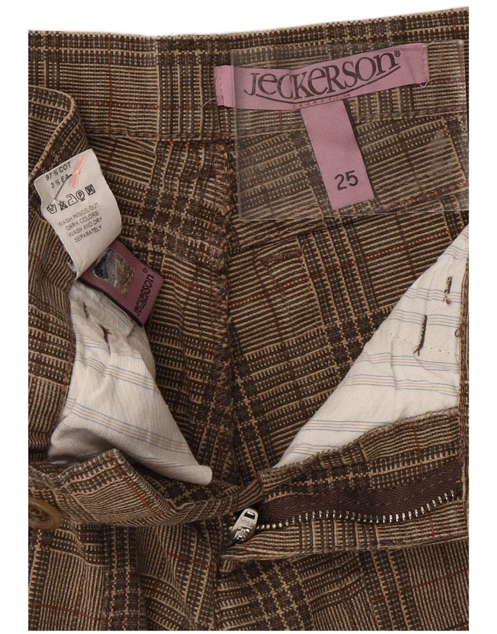 JECKERSON Pantaloni casual affusolati da donna W25 L25 Cotone a quadri marrone