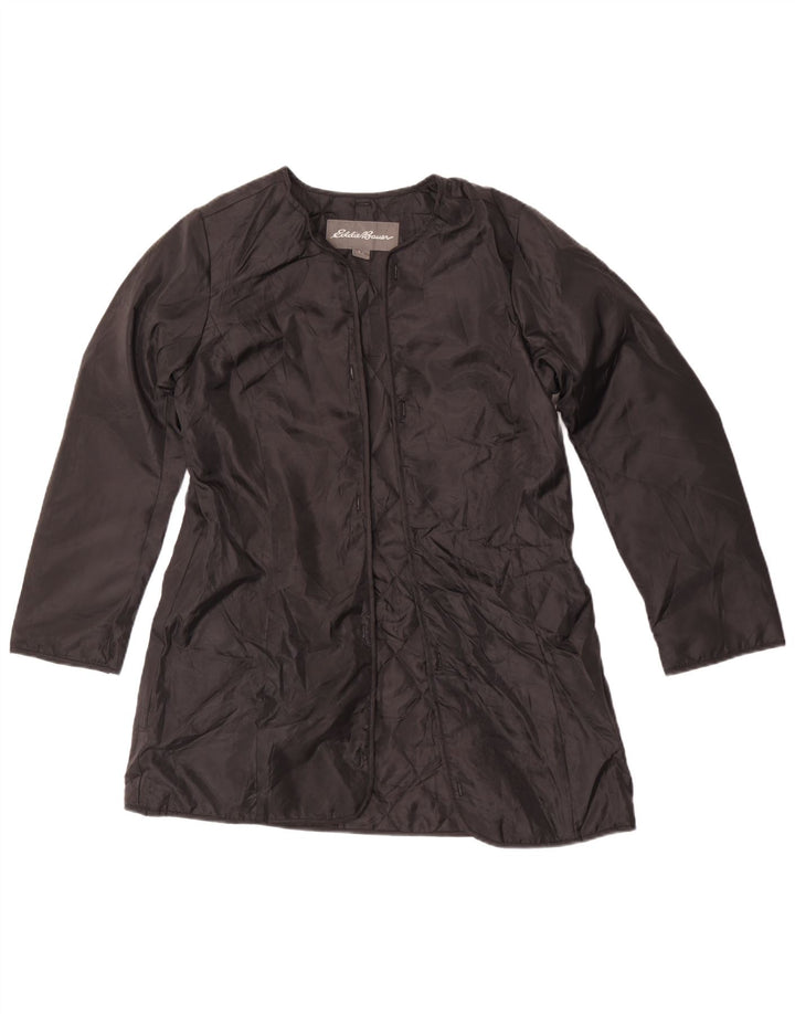 Giacca bomber da donna Eddie Bauer UK 14 poliestere nero medio