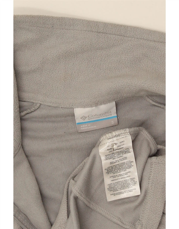 Maglione in pile Columbia da donna con collo corto e zip UK 8 piccolo poliestere grigio