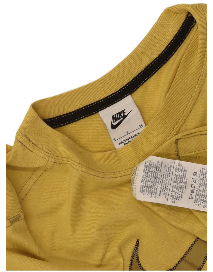 T-shirt grafica da uomo Nike Top Small in cotone giallo