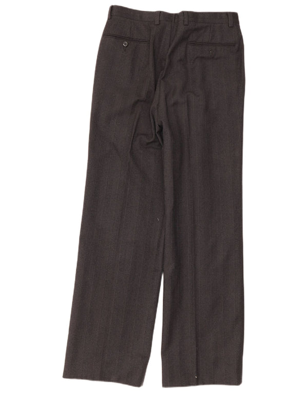 Pantaloni da abito vintage da uomo con ancoraggio W28 L30 a spina di pesce grigio