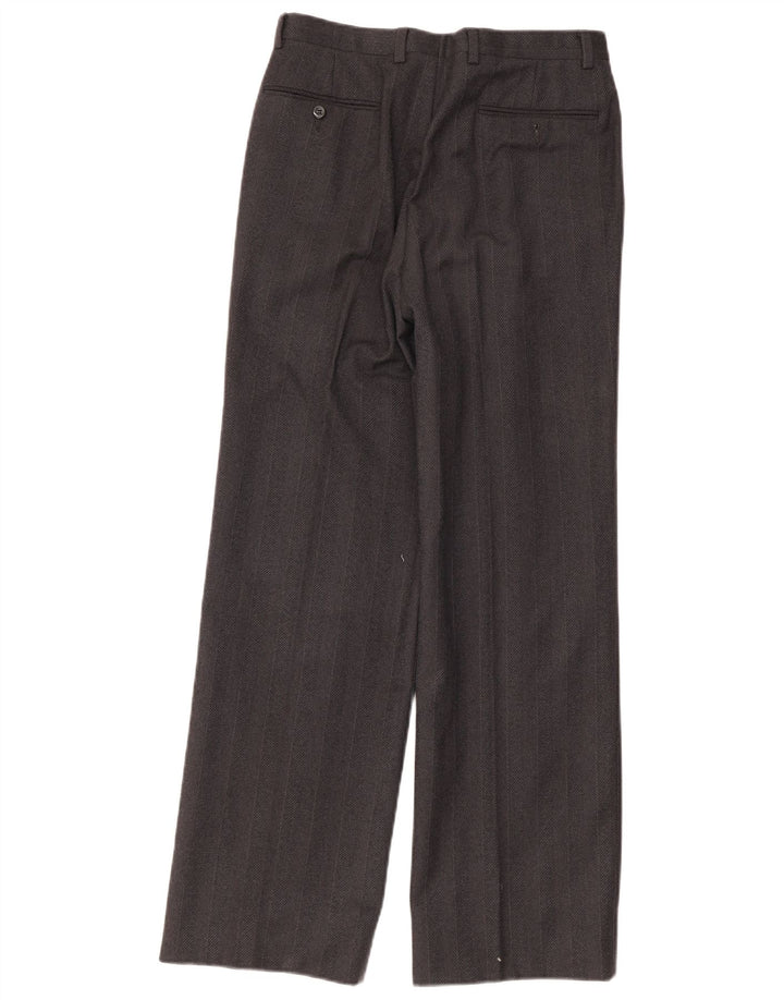 Pantaloni da abito vintage da uomo con ancoraggio W28 L30 a spina di pesce grigio