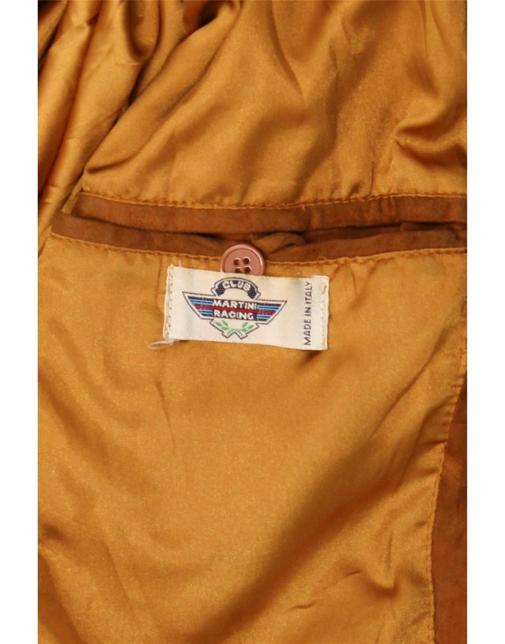 Giubbotto bomber vintage in pelle scamosciata da uomo IT 48 in pelle beige medio
