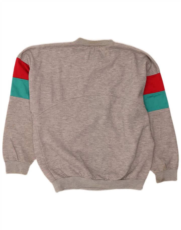 Felpa grafica da uomo vintage maglione grande color grigio
