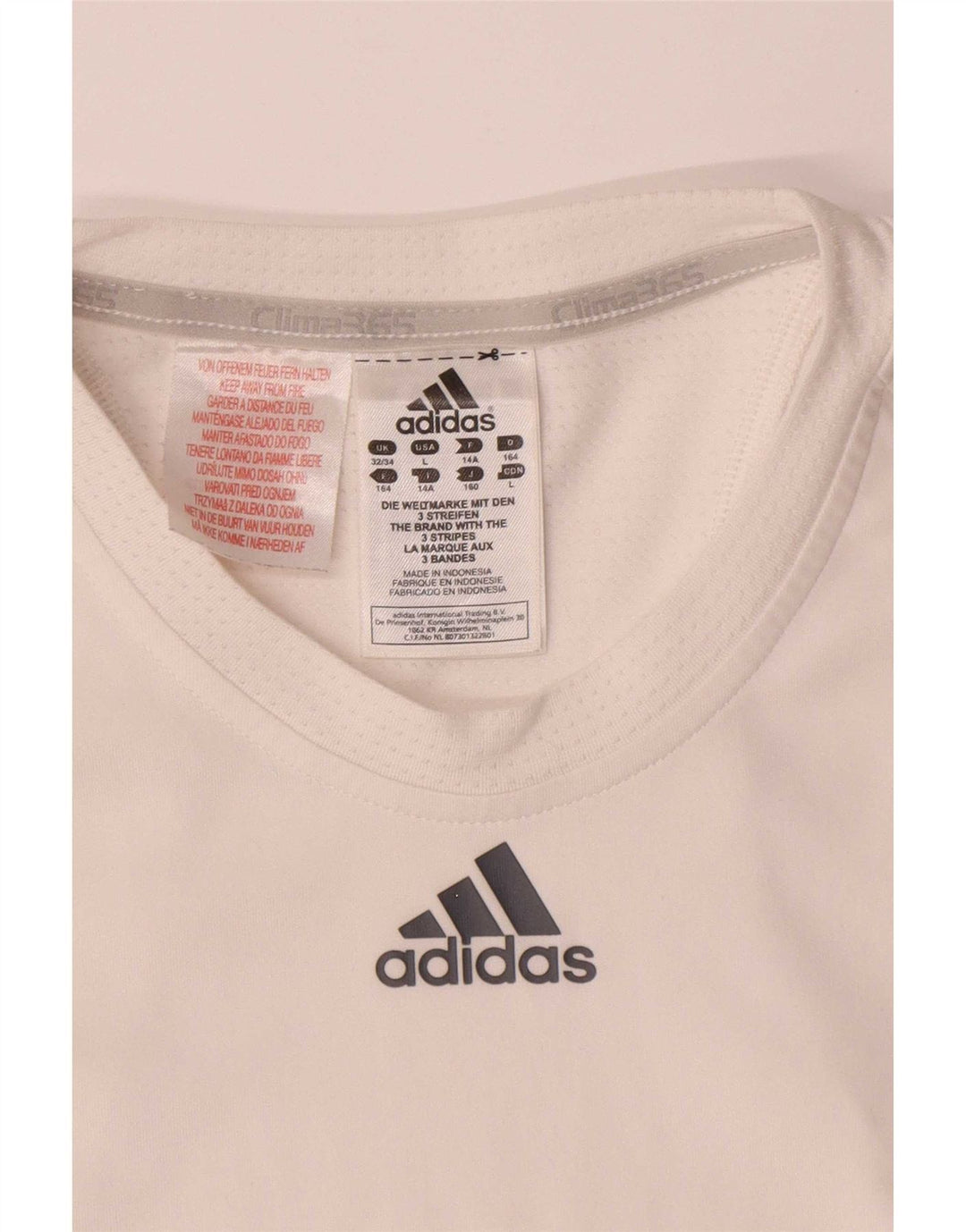 Maglietta Adidas Climacool da ragazzo, 13-14 anni, in poliestere color block bianco