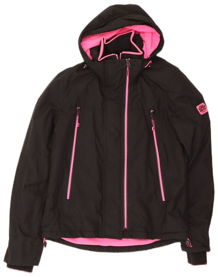 Giacca a vento con cappuccio da donna Superdry Windcheater UK 14 grande nera