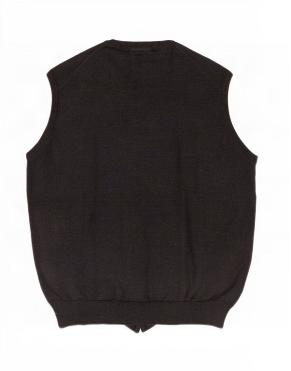 Il Granchio Mens Vest Tank Top Large Grey Virgin Wool