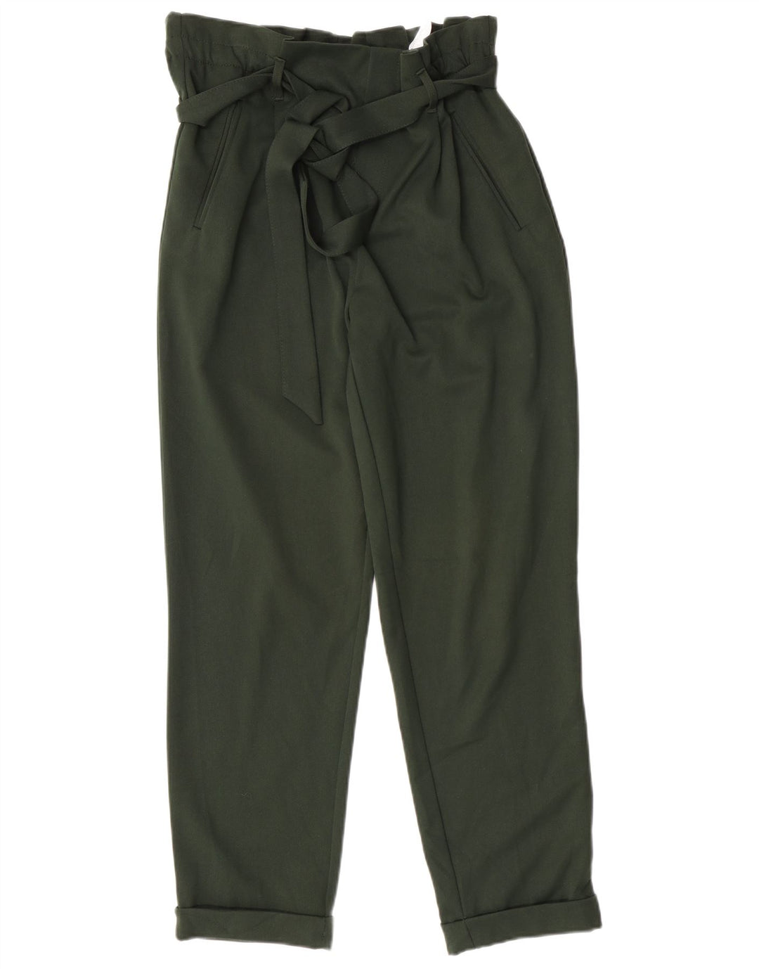 Pantaloni casual con pegging ZARA da donna medi W28 L27 poliestere verde