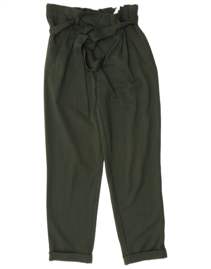 Pantaloni casual con pegging ZARA da donna medi W28 L27 poliestere verde