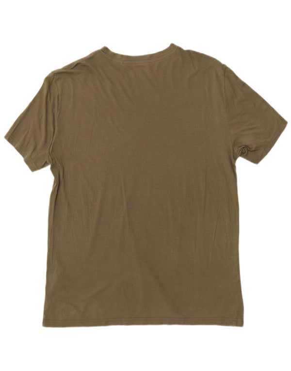 MUSTANG Mens T-Shirt Top Large Khaki Cotton
