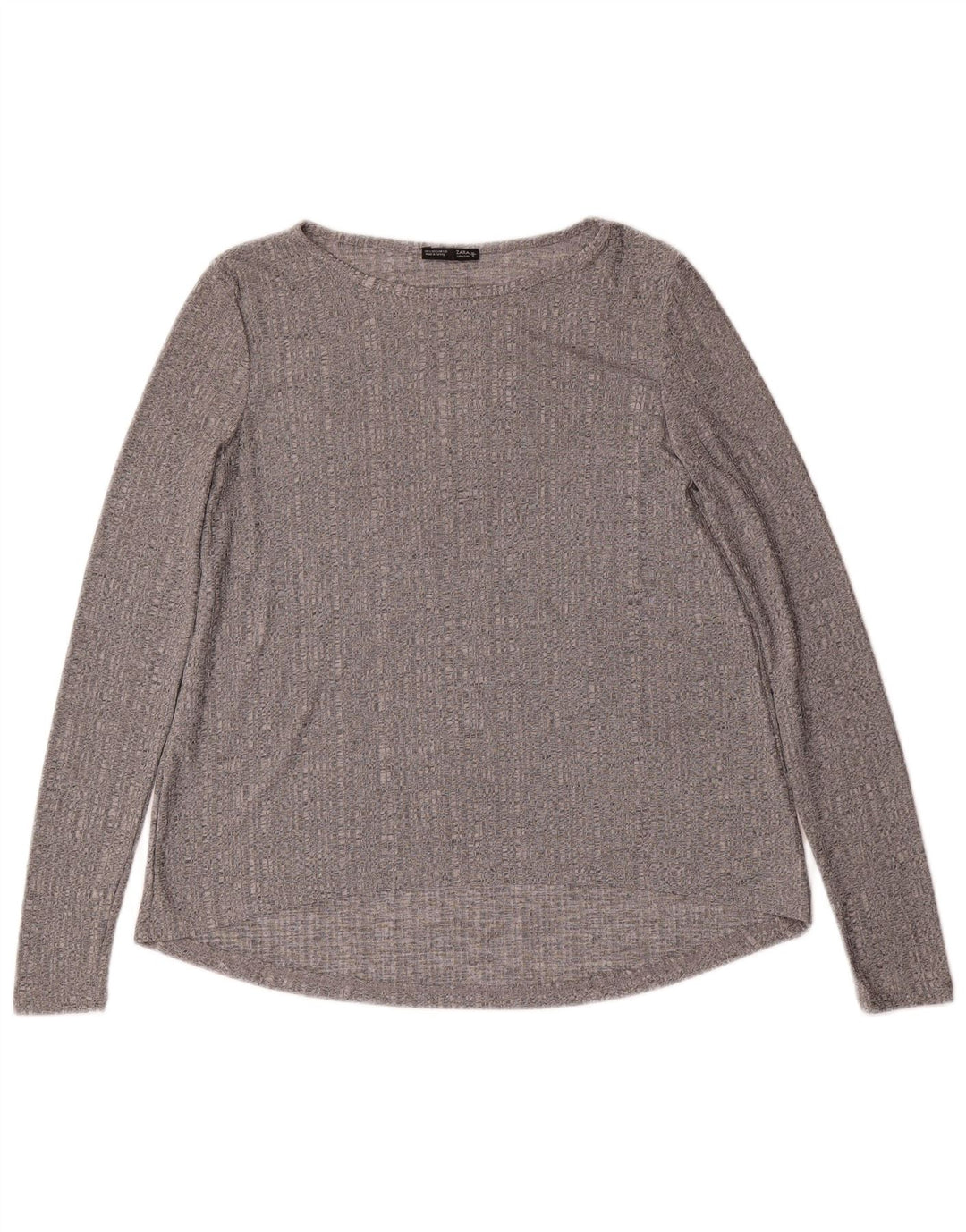 Top Zara da donna a maniche lunghe UK 10 piccolo grigio screziato