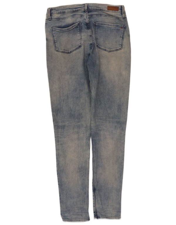 Jeans skinny effetto invecchiato da donna Tommy Hilfiger W30 L30 cotone blu