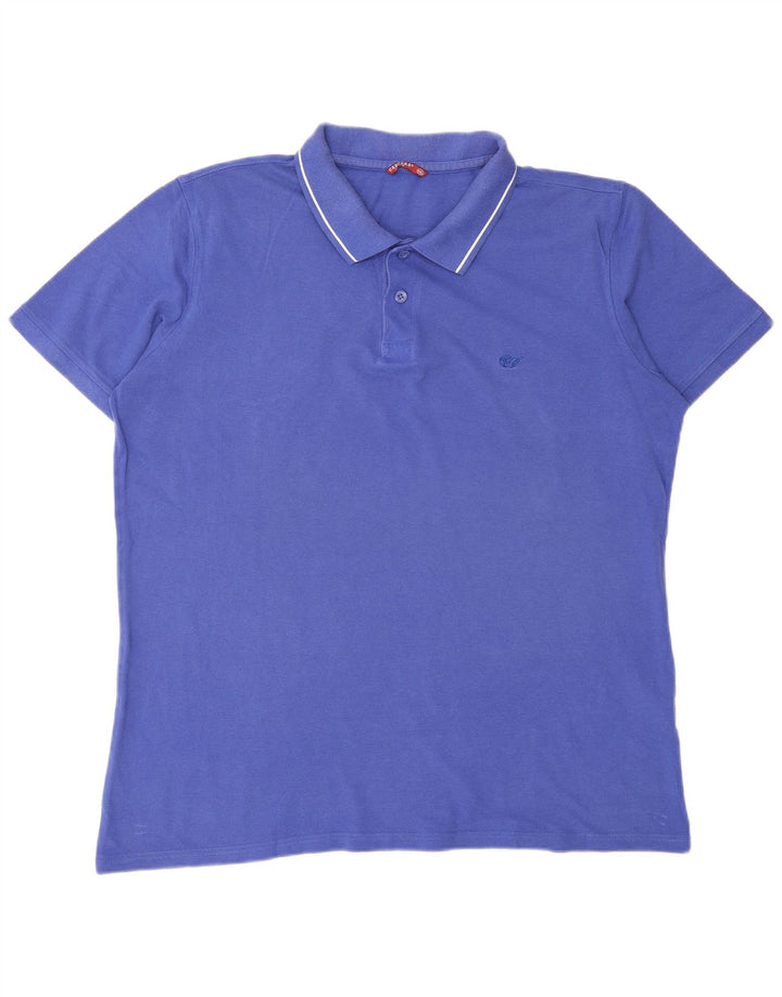 CARRERA Mens Polo Shirt 2XL Blue Cotton