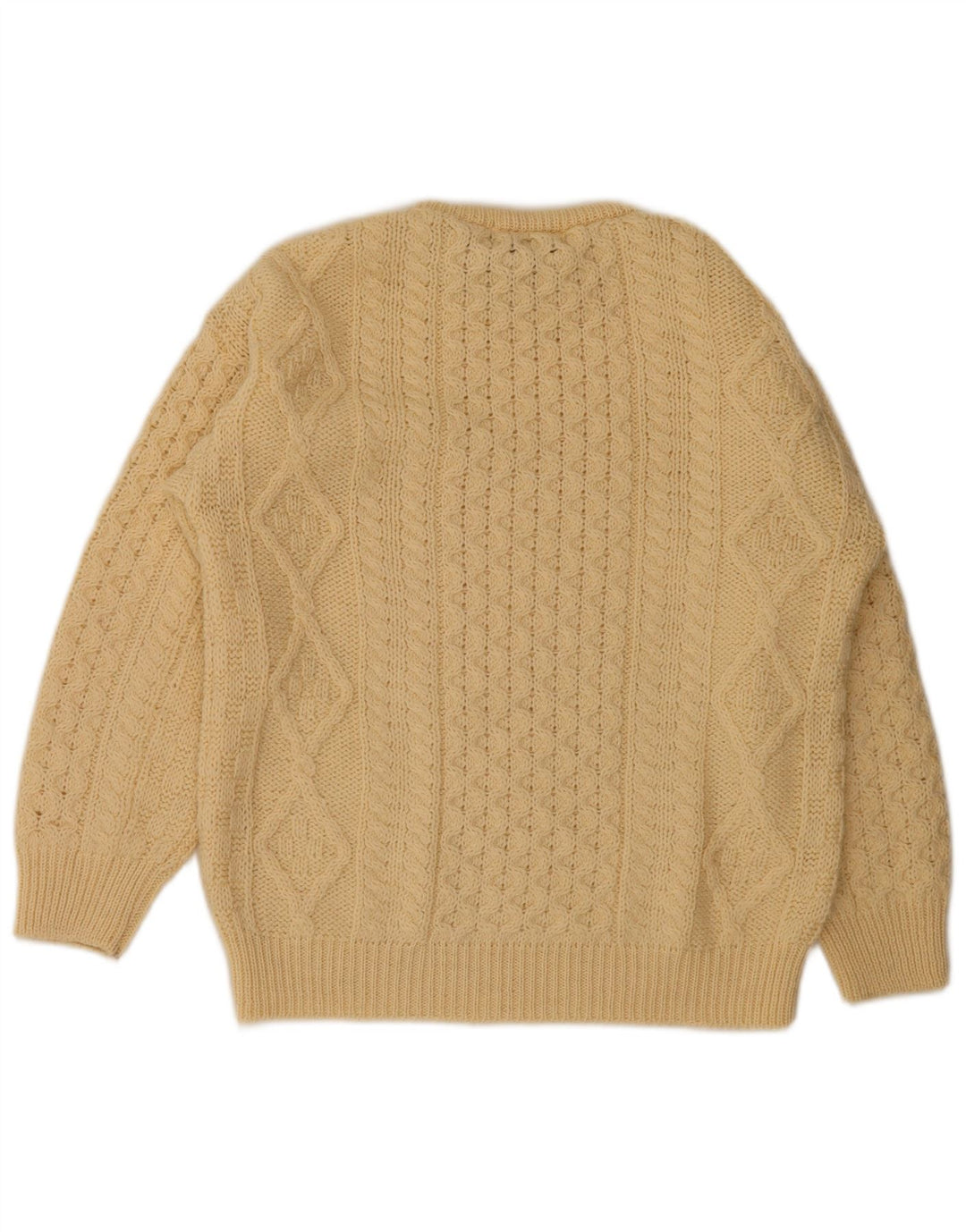 arancrafts Maglione girocollo da uomo in lana beige medio