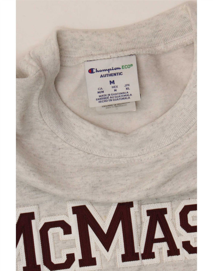 Felpa grafica da uomo Champion, maglione, cotone grigio medio