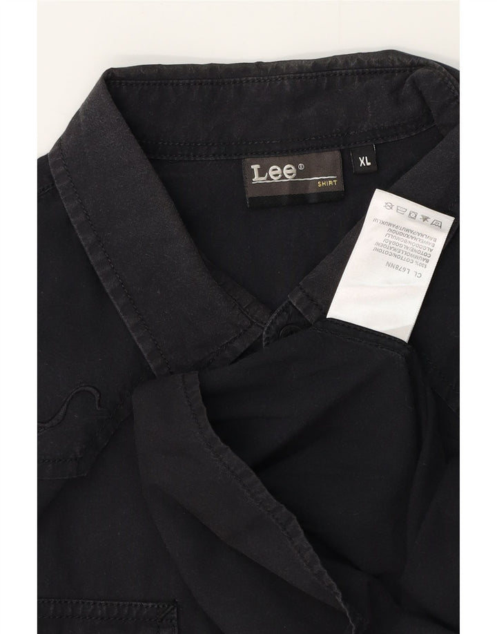 Camicia grafica da uomo LEE XL in cotone nero