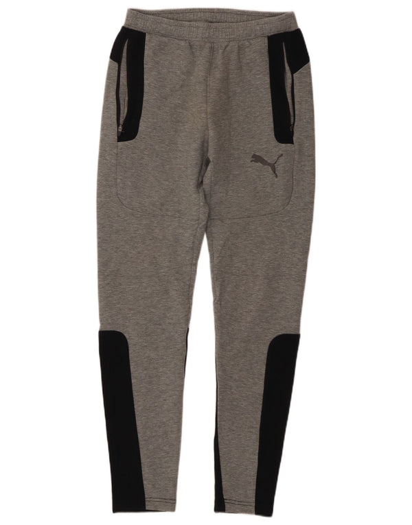 PUMA Mens Tracksuit Trousers XS  Grey Colourblock Cotton