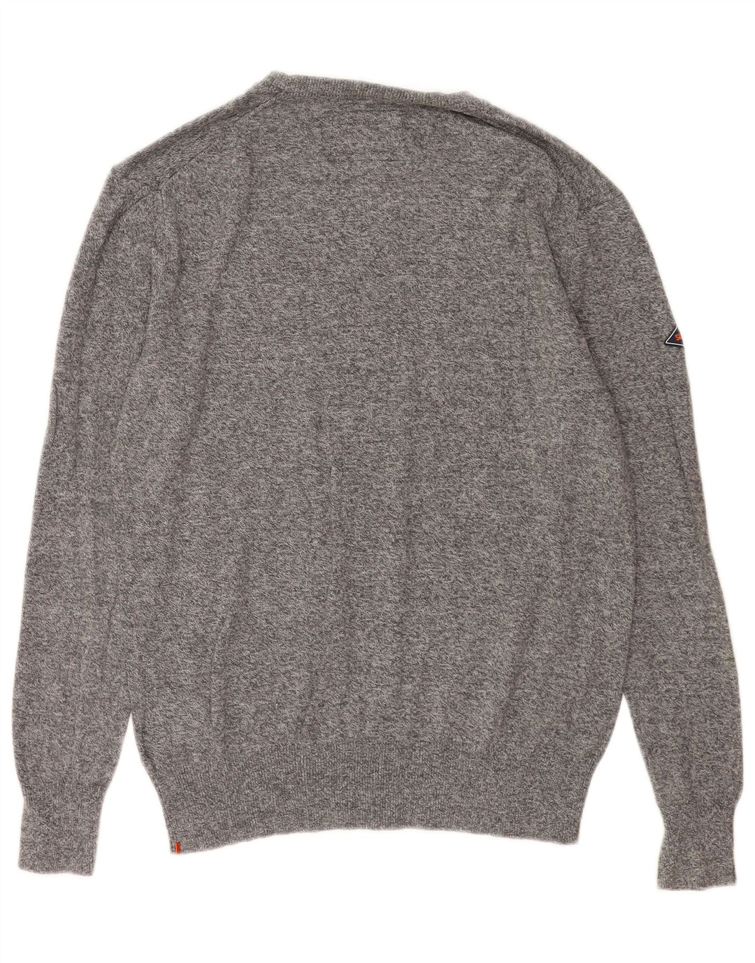 Maglione da uomo con scollo a barca Superdry in cotone grigio medio