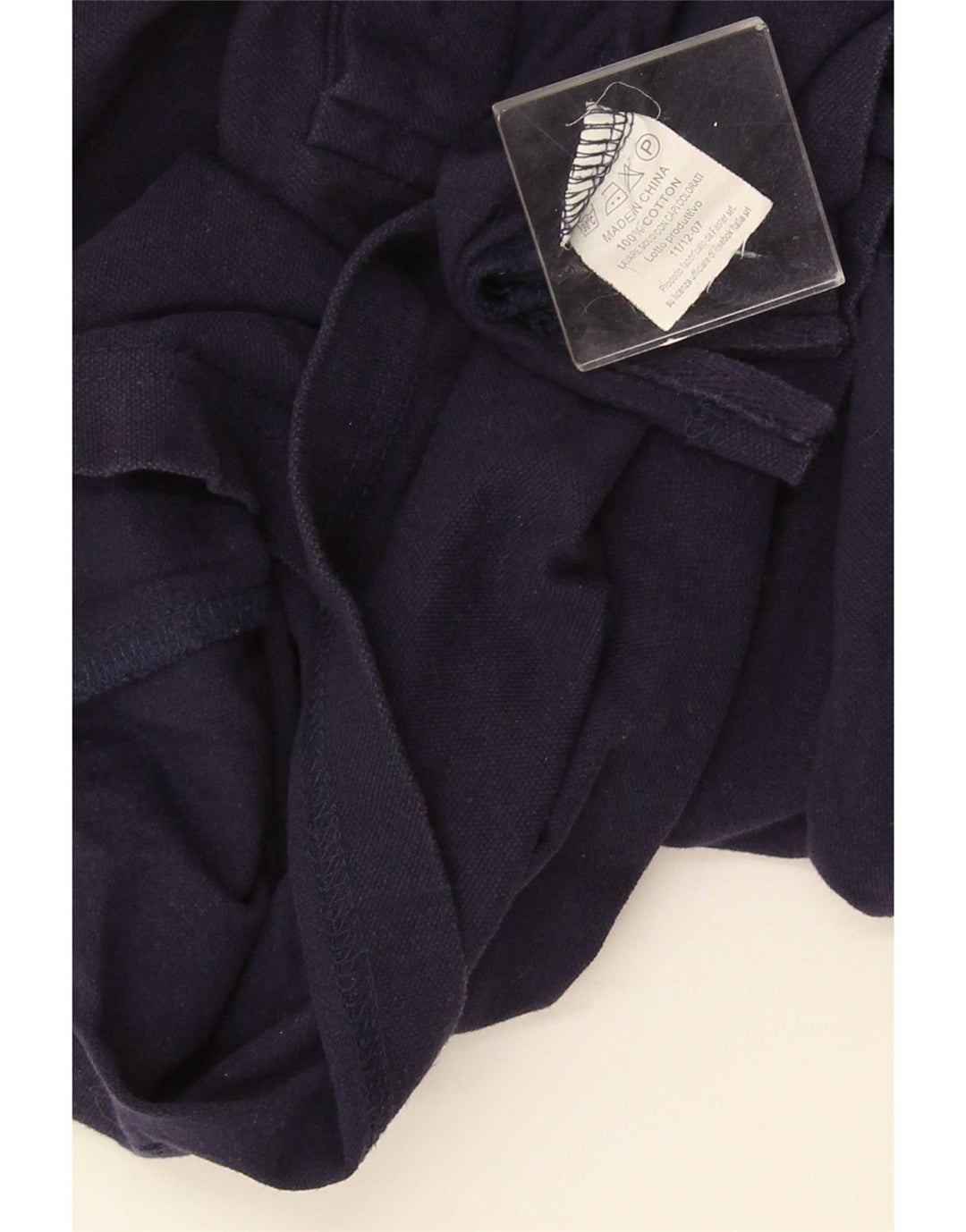 Polo Reebok da uomo a maniche lunghe in cotone blu navy medio
