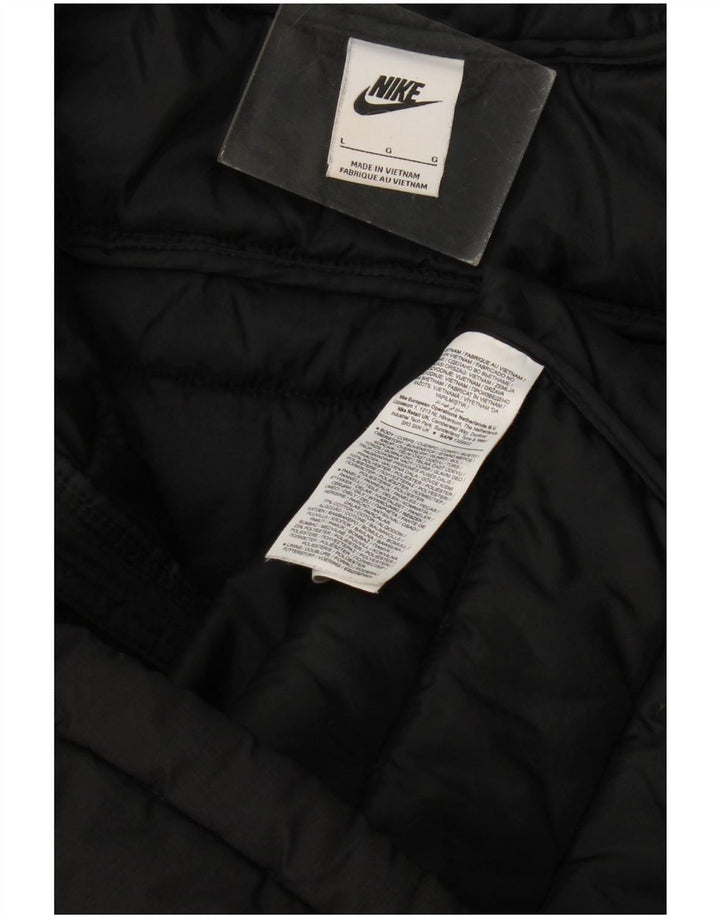 Giacca imbottita con cappuccio Nike da uomo UK 40 grande poliestere nero