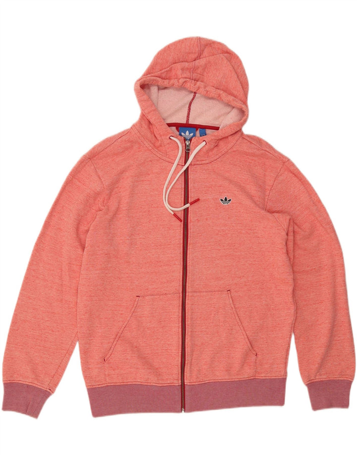 Maglione con cappuccio e zip da donna ADIDAS UK 14 cotone rosa medio
