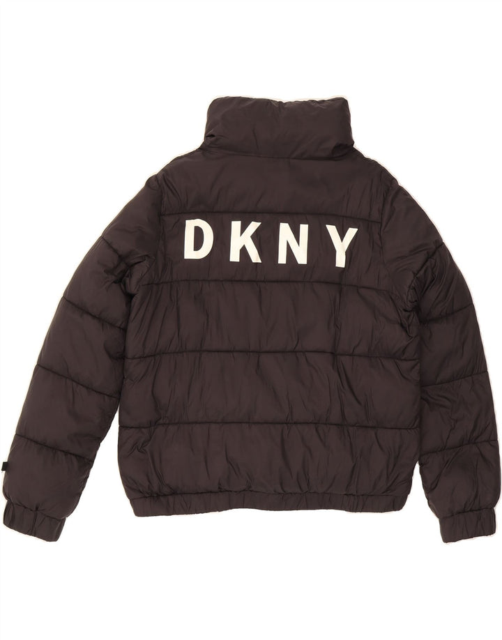 DKNY Womens Graphic Padded Jacket UK 16 Large Black Nylon Vintage Dkny and Second-Hand Dkny from Messina Hembry 