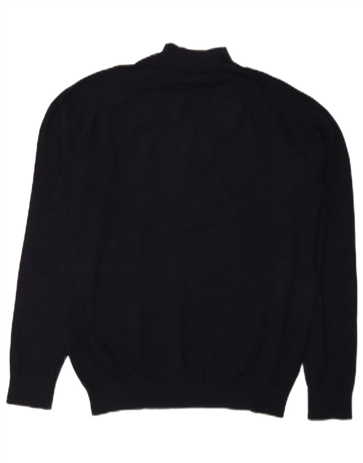 Maglione Zara da uomo con collo dolcevita piccolo in viscosa blu navy