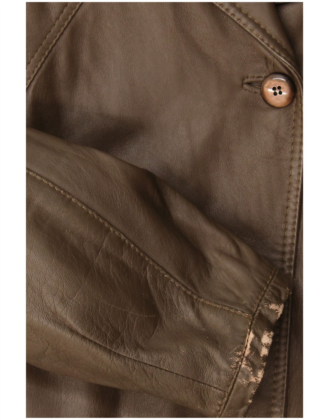 Giacca in pelle vintage da donna UK 16 grande marrone
