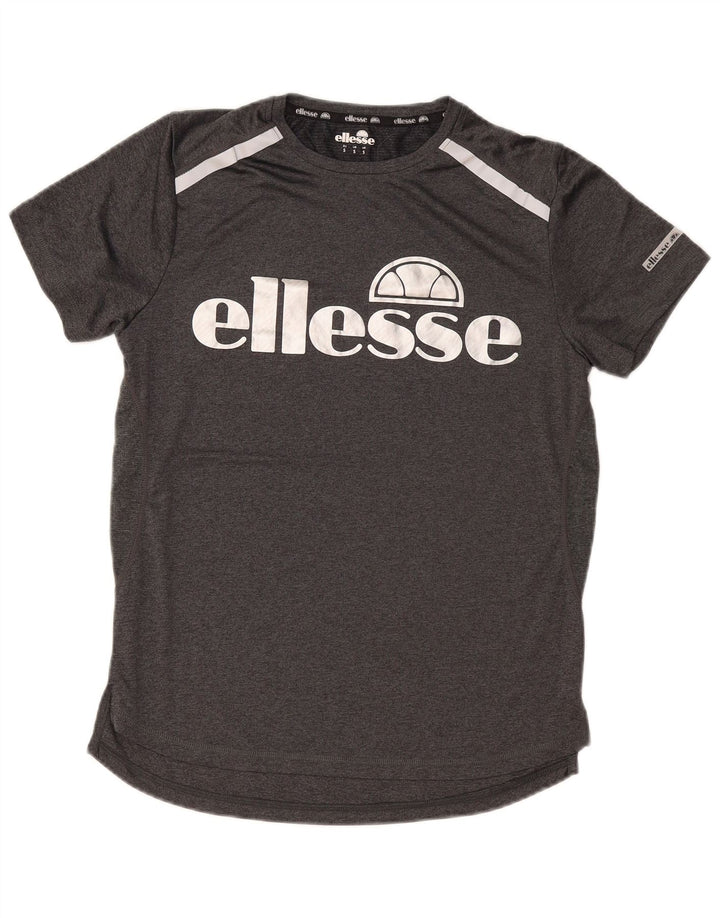 T-shirt grafica da uomo slim fit Ellesse, piccola, in poliestere grigio