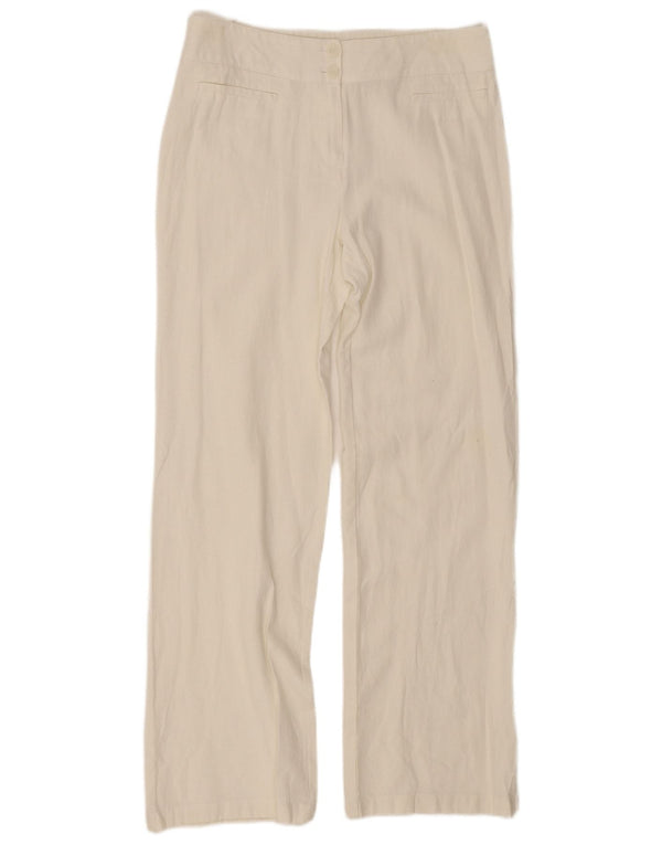 Pantaloni casual larghi da donna Marks & Spencer UK 12 medi W30 L30 bianchi
