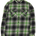 Camicia da uomo in flanella SUPERDRY a quadri piccoli in cotone verde