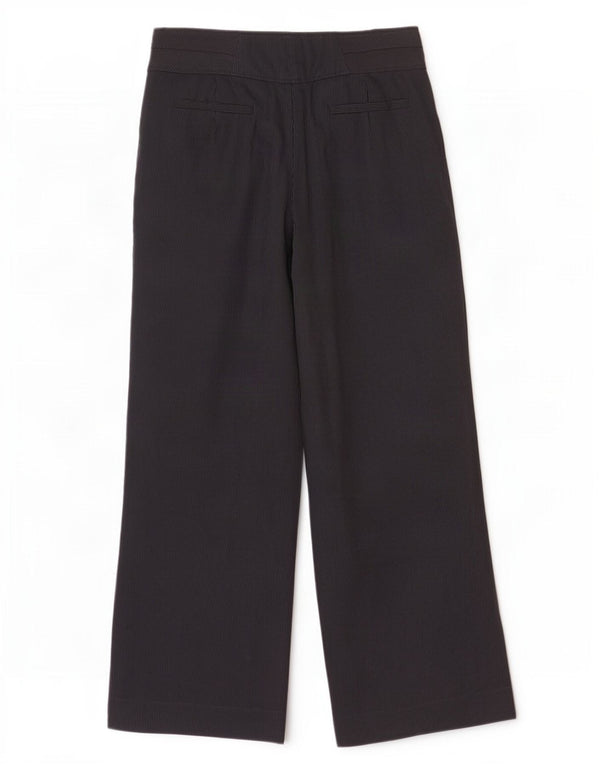 Pantaloni da abito a gamba larga da donna Reiss UK 10 piccoli W30 L29 gessato blu navy