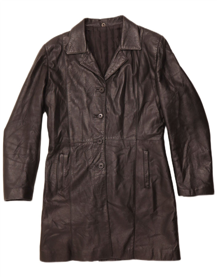 Cappotto in Pelle Donna VINTAGE IT 44 Medio Nero