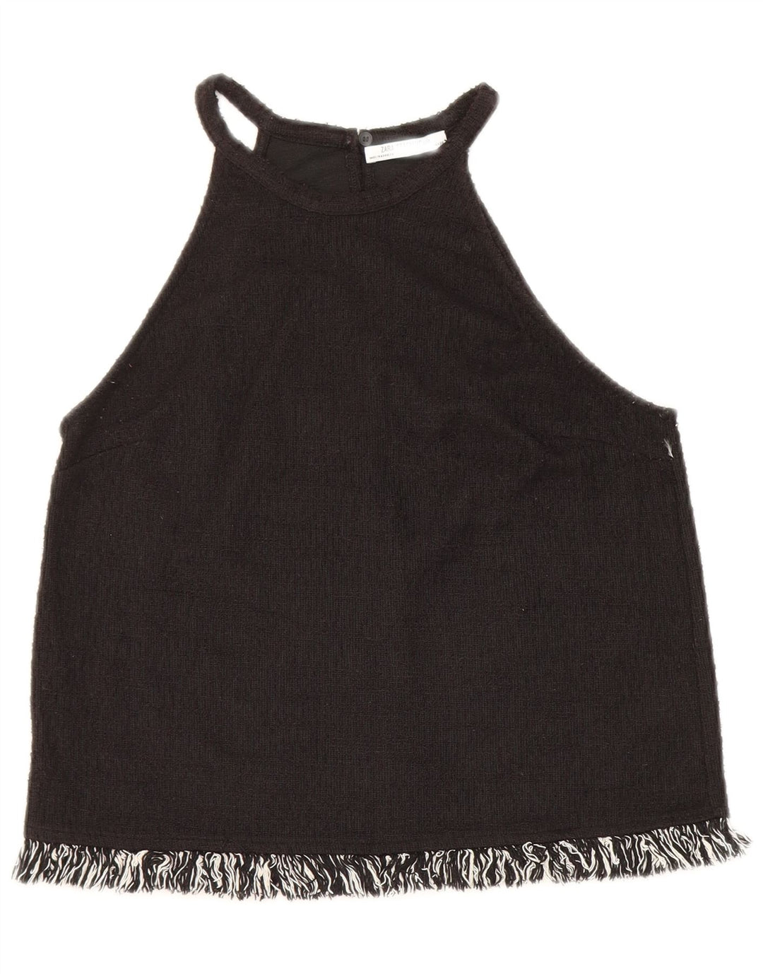Top corto alla caviglia Zara Trafaluc da donna UK 10 piccolo nero