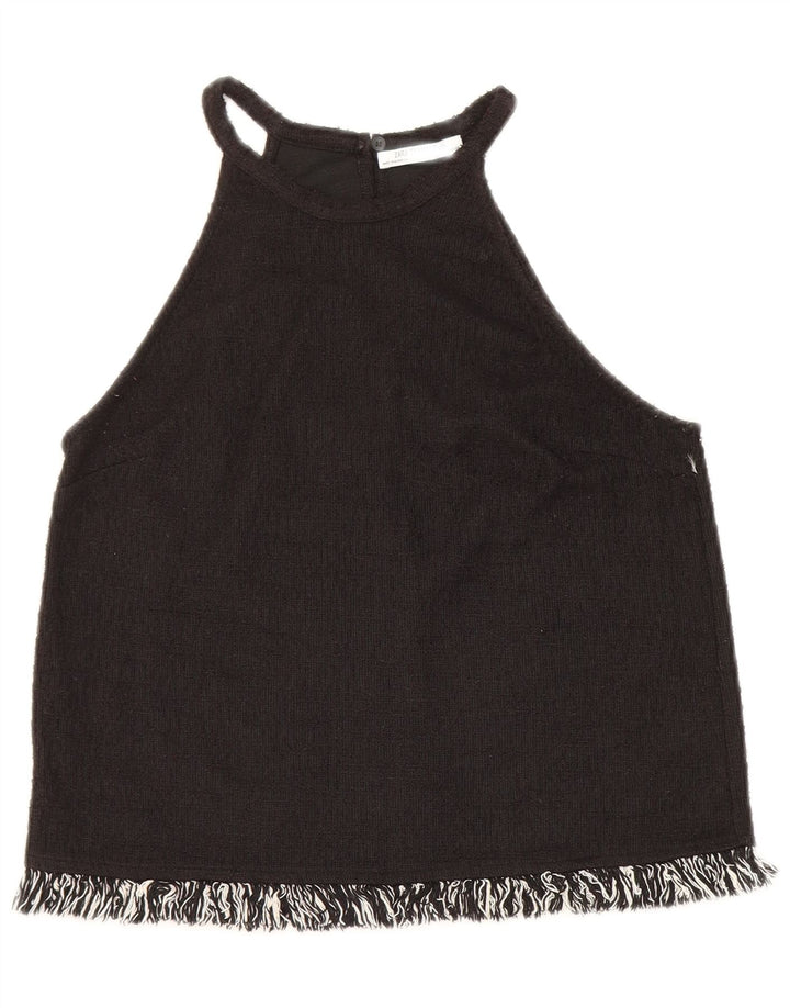 Top corto alla caviglia Zara Trafaluc da donna UK 10 piccolo nero