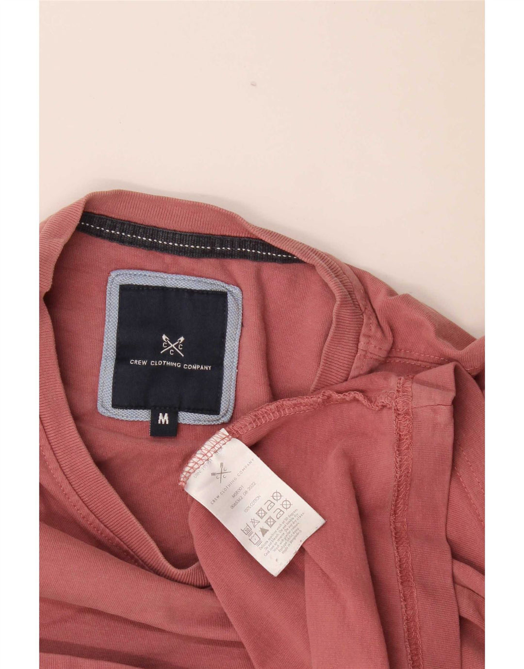 Crew Clothing T-shirt da uomo Top in cotone rosa medio