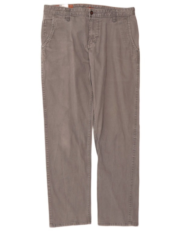 DOCKERS Pantaloni chino dritti da uomo W32 L32 in cotone grigio