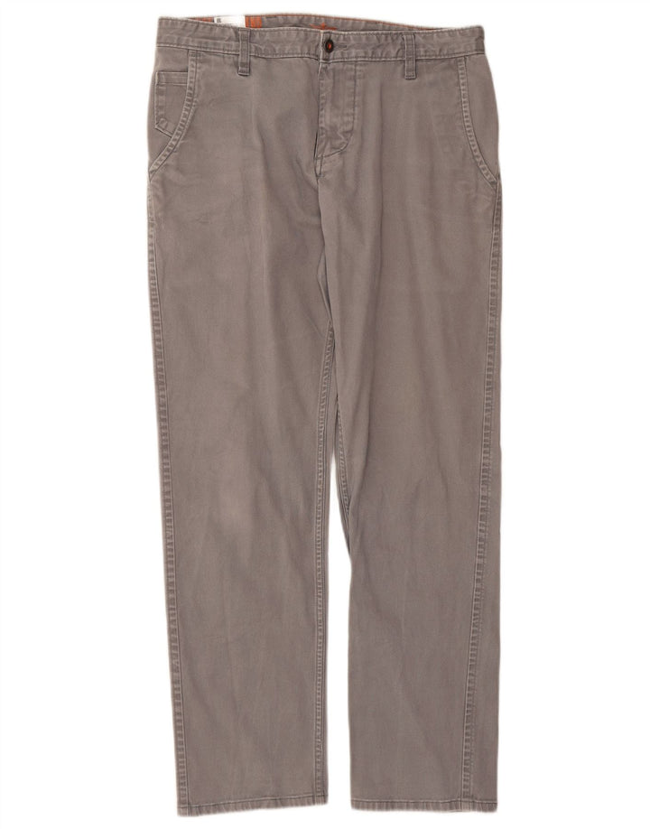 DOCKERS Pantaloni chino dritti da uomo W32 L32 in cotone grigio