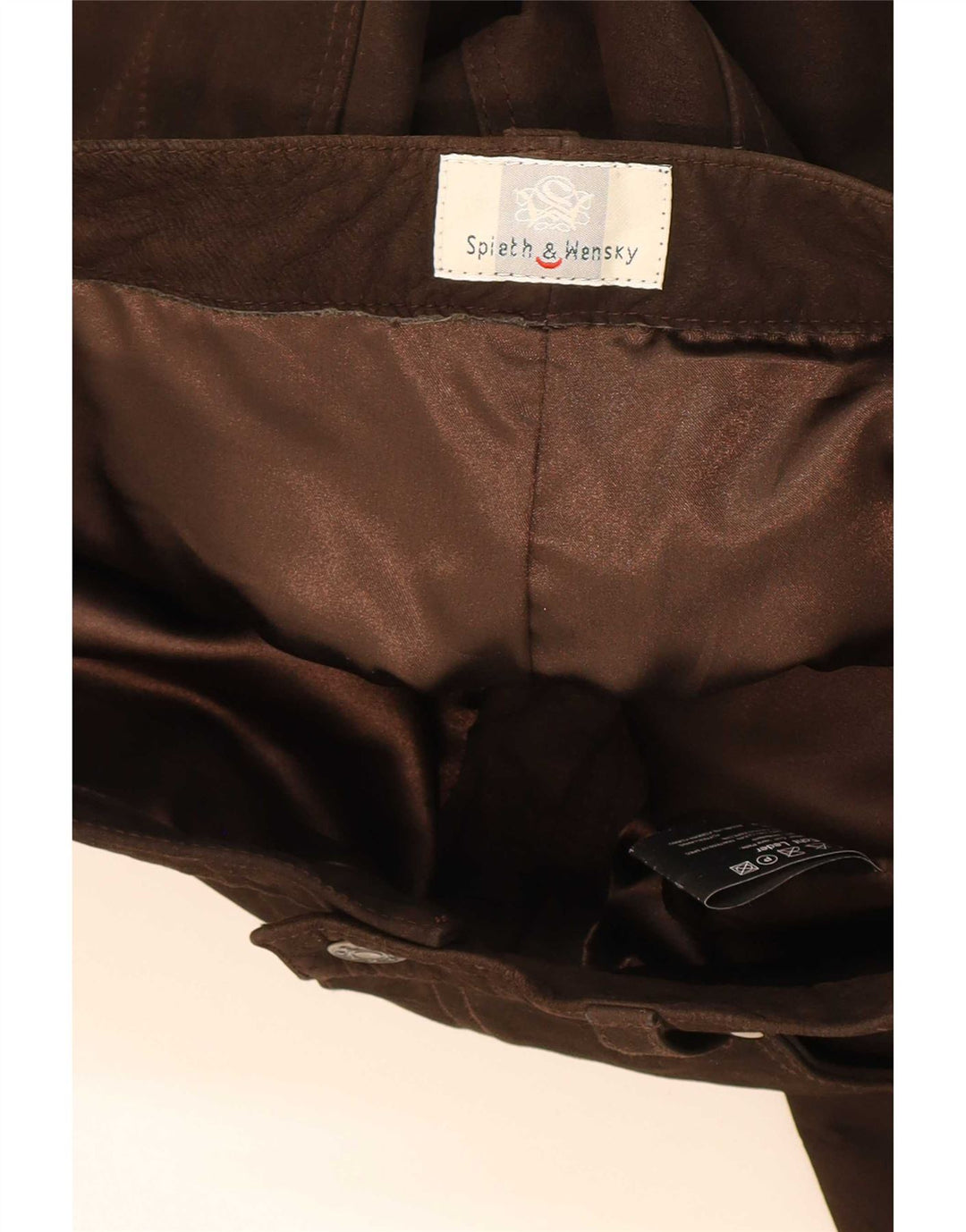 Pantaloni dritti in pelle da uomo Spieth & Wensky EU 48 Medio W32 L33 Marrone