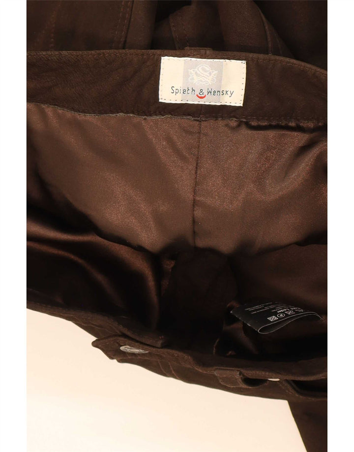 Pantaloni dritti in pelle da uomo Spieth & Wensky EU 48 Medio W32 L33 Marrone