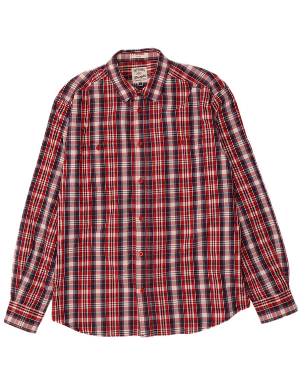 Camicia da uomo Wrangler in cotone a quadri rossi grandi