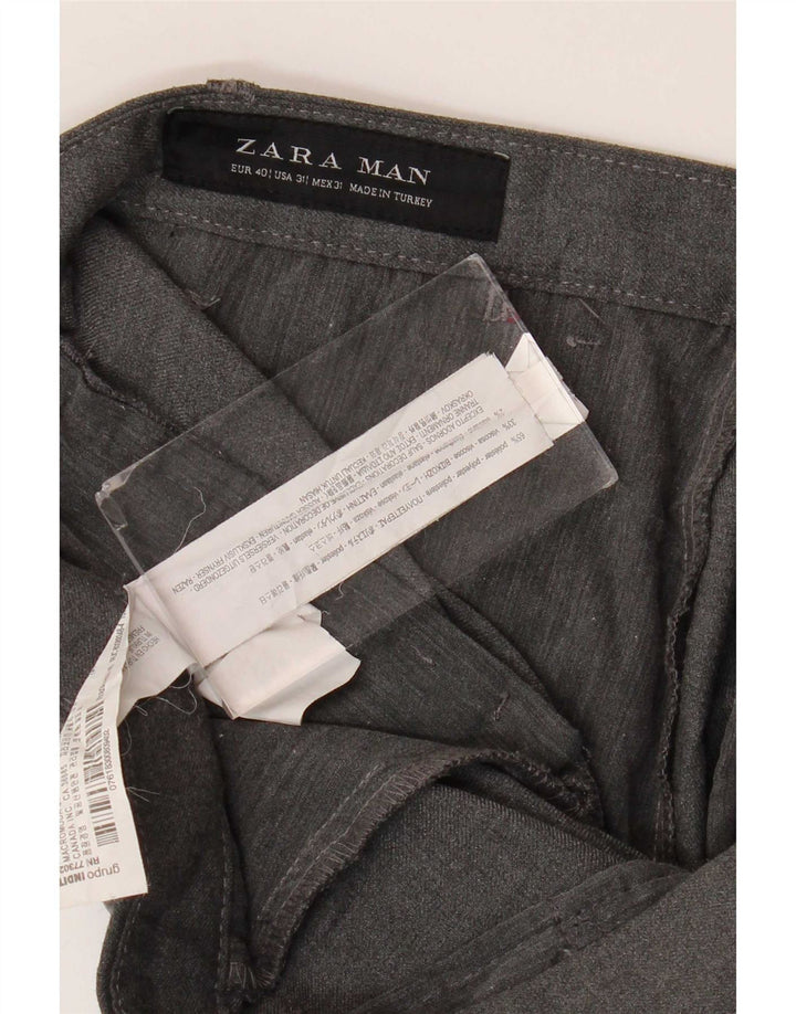 Pantaloni chino slim da uomo Zara EU 40 medio W31 L28 poliestere grigio
