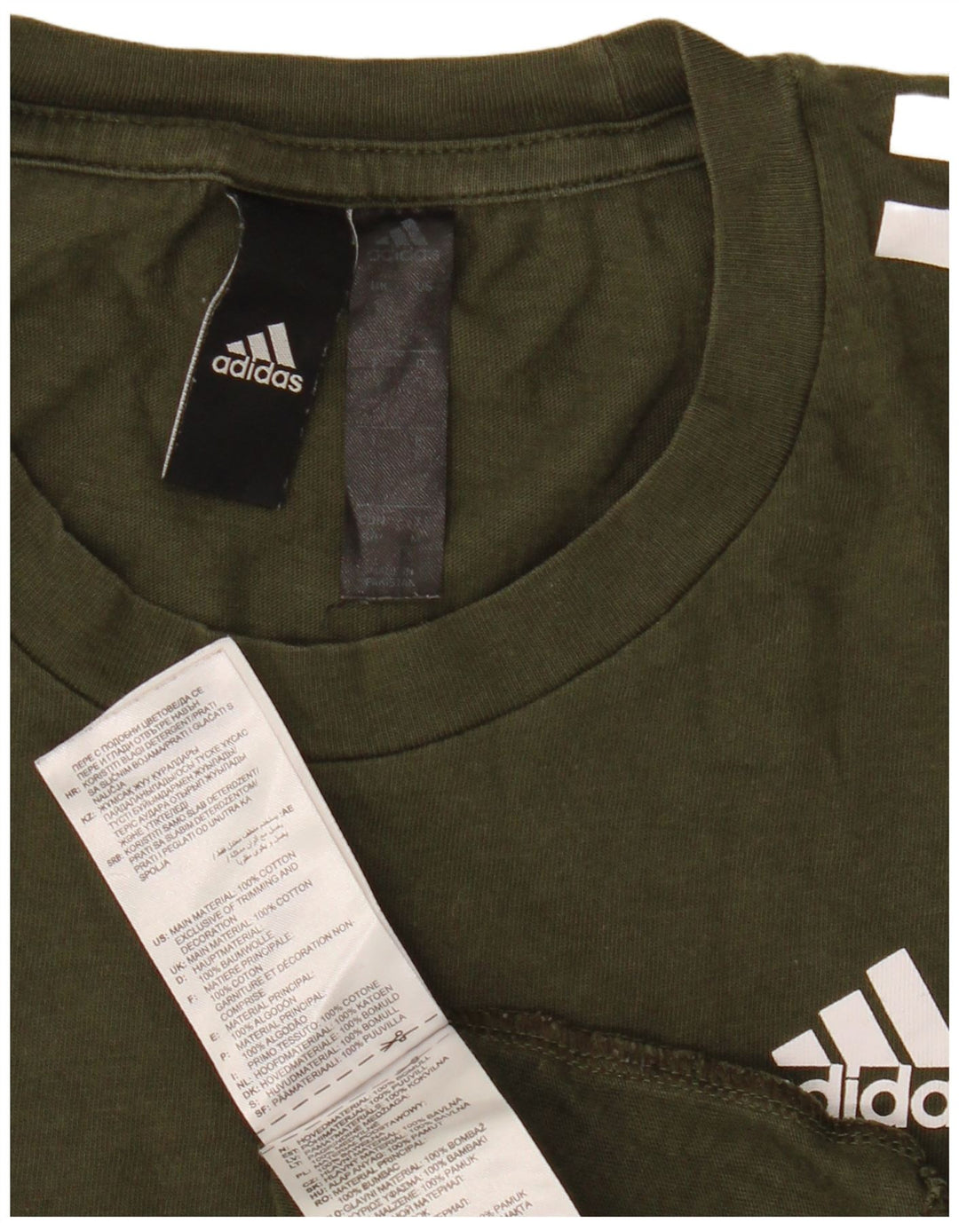 T-shirt da uomo Adidas Top Small in cotone kaki