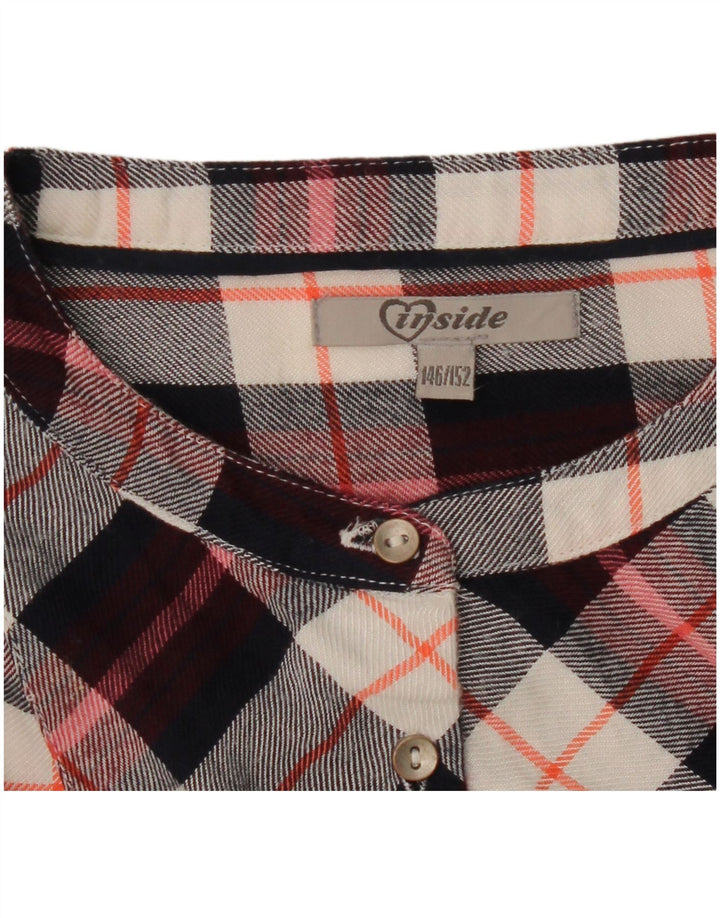 Abito a camicia pullover vintage per ragazze 11-12 anni in cotone a quadri multicolore