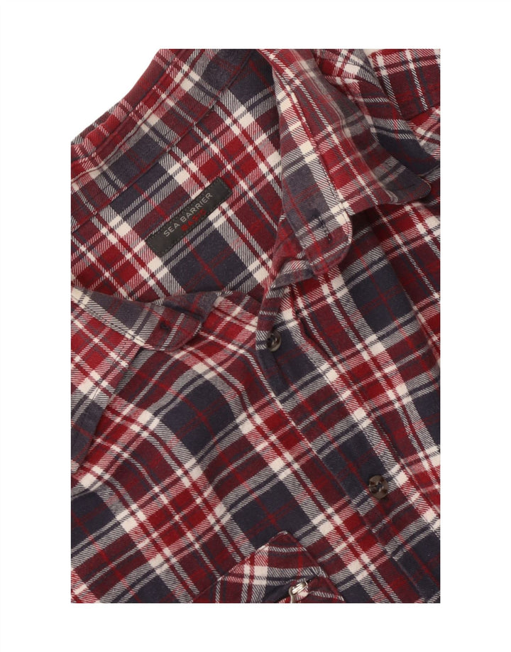 Camicia in flanella da uomo Sea Barrier a quadri rossi medi