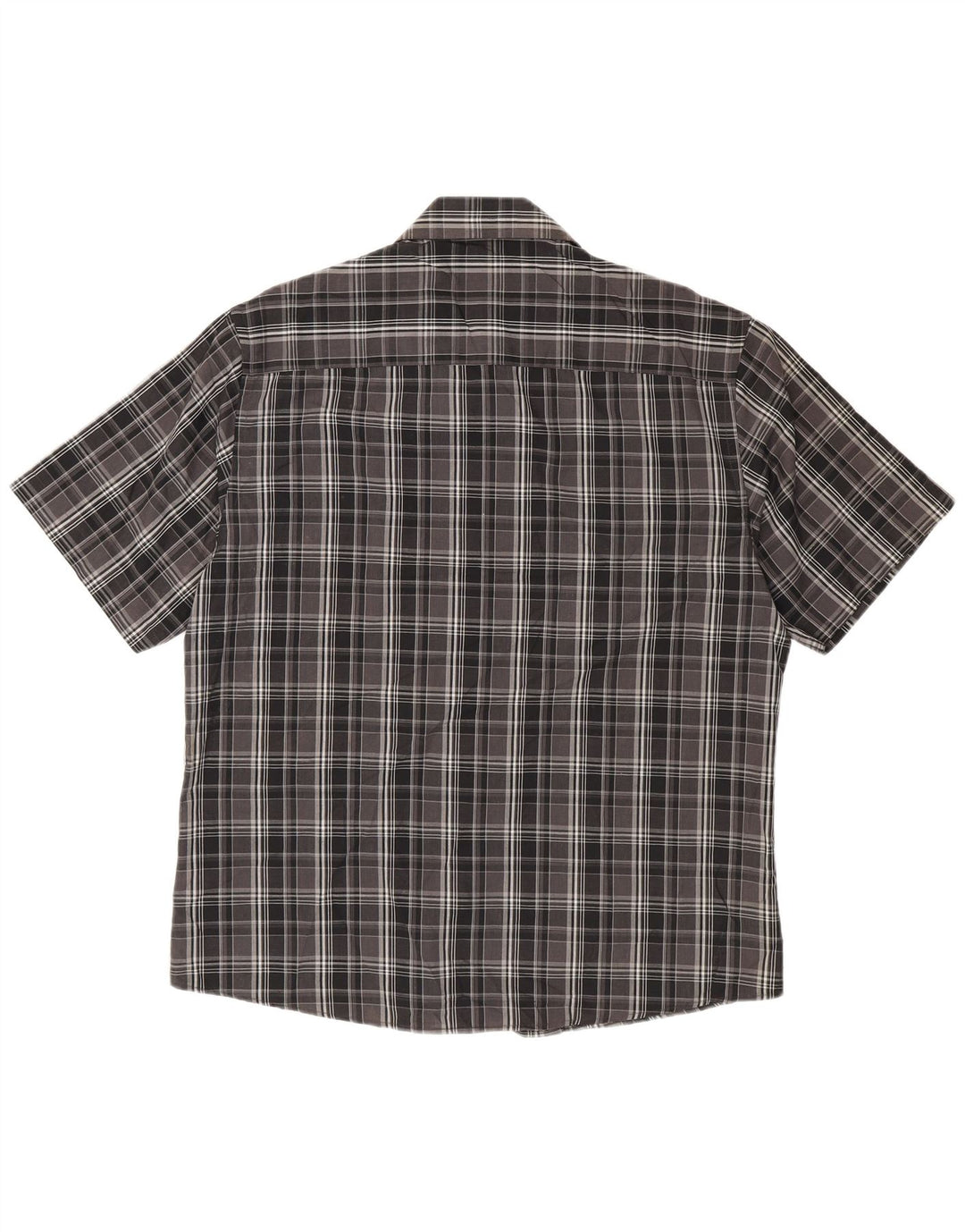 Camicia a maniche corte da uomo Pierre Cardin XL poliestere nero a quadri