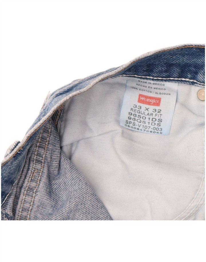 Jeans dritti da uomo vestibilità regolare WRANGLER W33 L32 cotone blu