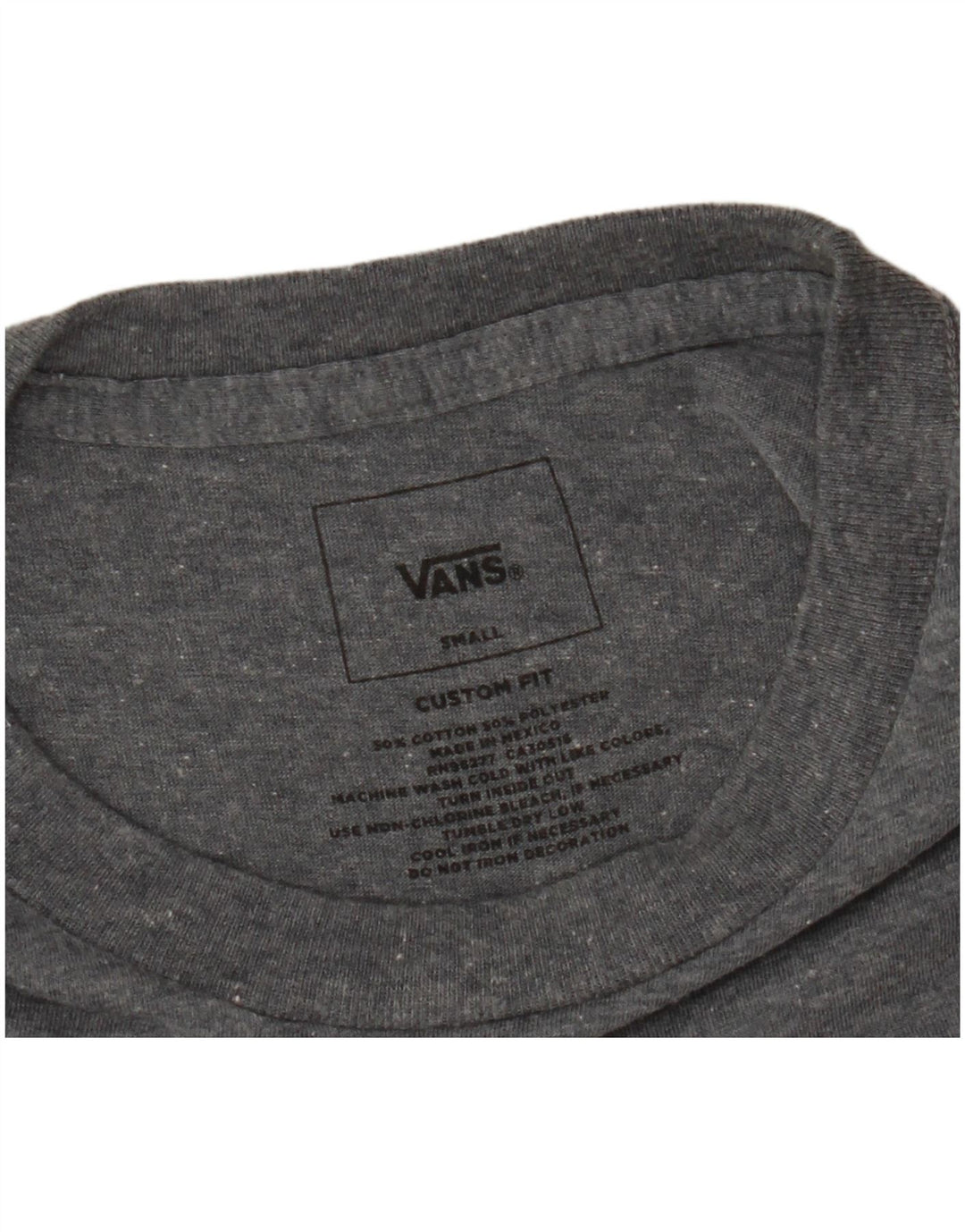 T-shirt grafica personalizzata da uomo VANS Top in cotone grigio piccolo